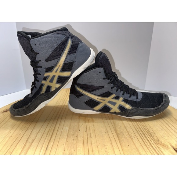 Men's ASICS Matflex 6 Black Champagne Wrestling Shoes Size 13 - Picture 1 of 7